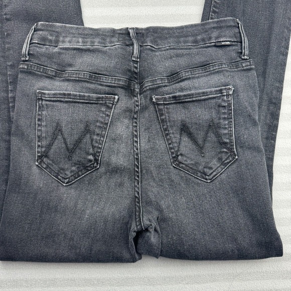 MOTHER High Waisted Looker Ankle Fray Denim Jeans Womens Size 25 Black - Picture 2 of 11